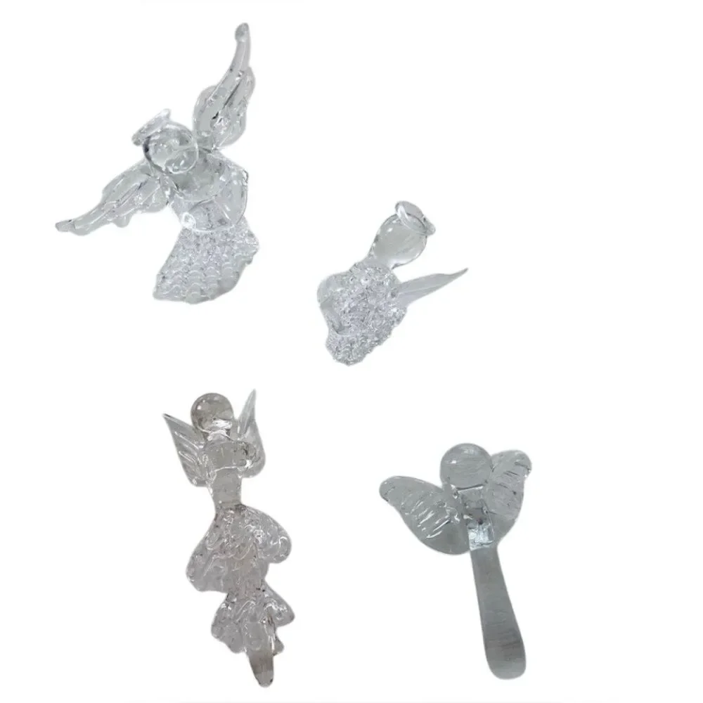 4 Glass Angel Ornaments